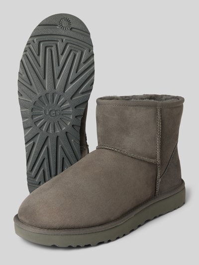 Peek & Cloppenburg UGGBoots Aus Leder Mit Label-Patch Modell 'CLASSIC MINI' In Dunkelgrau