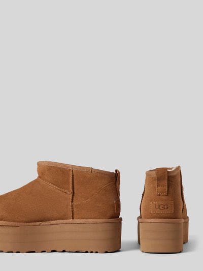 Peek & Cloppenburg UGGBoots Aus Leder Mit Plateausohle Modell 'CLASSIC ULTRA MINI' In Camel
