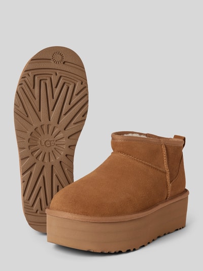 Peek & Cloppenburg UGGBoots Aus Leder Mit Plateausohle Modell 'CLASSIC ULTRA MINI' In Camel