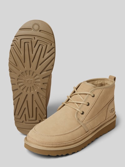 Peek & Cloppenburg UGGSchnürboots Aus Leder Mit Label-Schriftzug Modell 'NEUMEL' In Beige