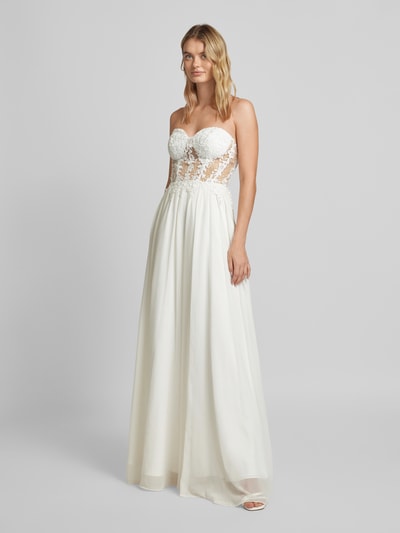 Peek & Cloppenburg UniqueOff-Shoulder-Brautkleid mit floralen Stickereien in offwhite