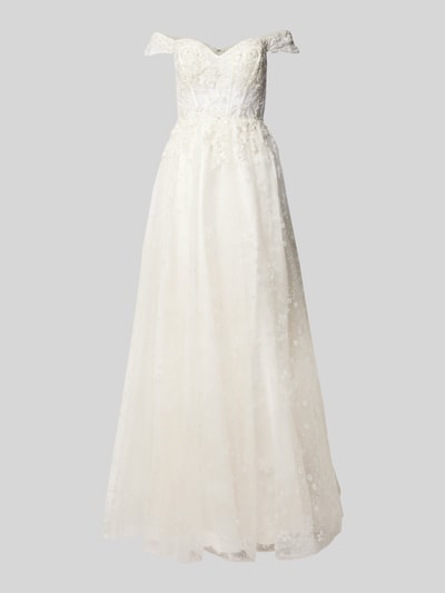 Peek & Cloppenburg UniqueOff-Shoulder-Brautkleid Mit Paillettenbesatz In Offwhite