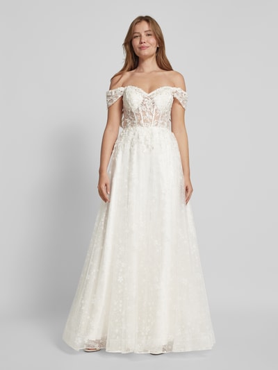 Peek & Cloppenburg UniqueOff-Shoulder-Brautkleid Mit Paillettenbesatz In Offwhite