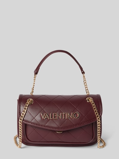 Peek & Cloppenburg VALENTINO BAGSHandtasche mit Steppnähten und Label-Applikation Modell 'MANSION' in bordeaux