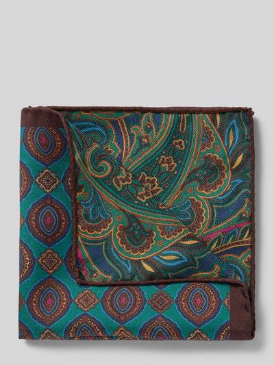 Peek & Cloppenburg VerugiaSeideneinstecktuch mit eingefasstem Saum in petrol