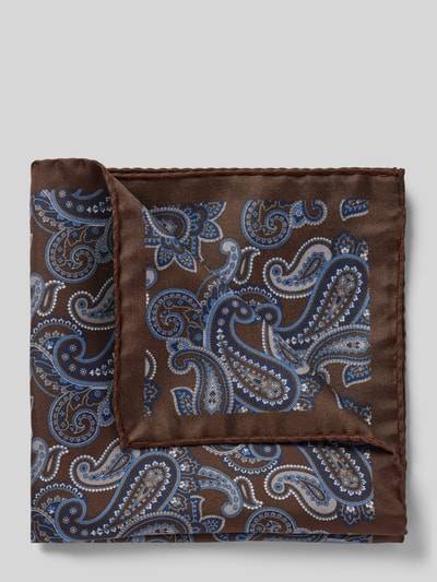 Peek & Cloppenburg VerugiaSeideneinstecktuch mit eingefasstem Saum in mittelbraun