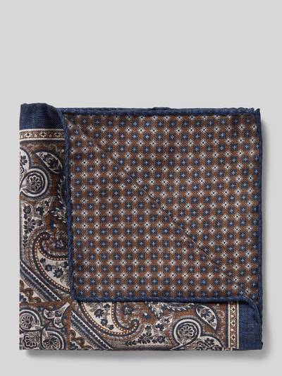 Peek & Cloppenburg VerugiaSeideneinstecktuch mit eingefasstem Saum in blau