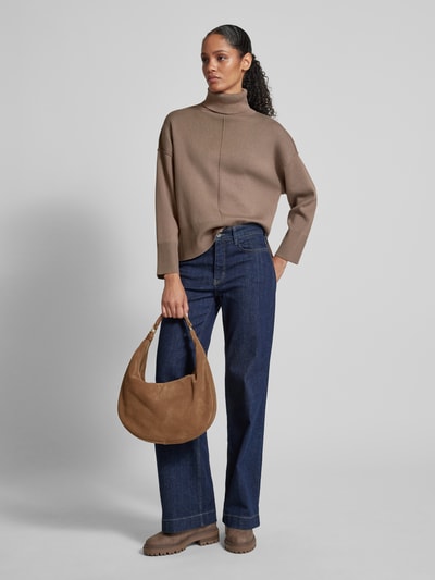 Peek & Cloppenburg VilaOversized Strickpullover mit Rollkragen Modell 'OSTRIA' in hellbraun