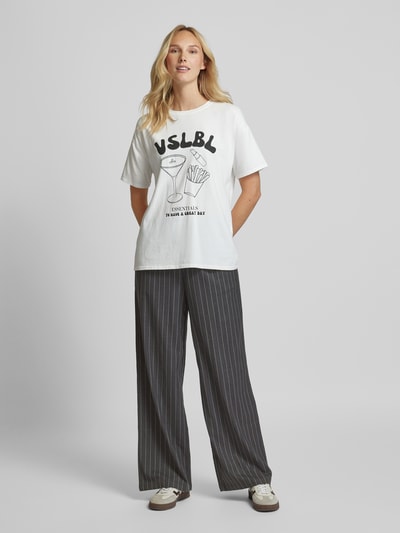 Peek & Cloppenburg VILLA SOPHIERelaxed Fit Stoffhose mit Label-Patch Modell 'MARLEY' in anthrazit