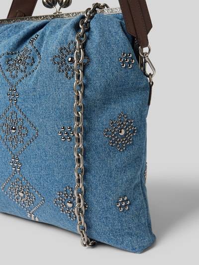 Peek & Cloppenburg Weekend Max MaraHandtasche In Denim-Optik Mit Ziersteinbesatz In Blau