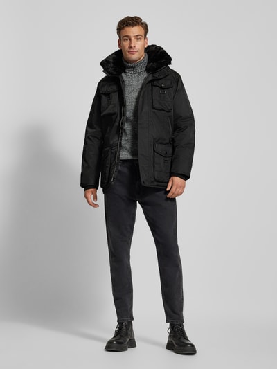 Peek & Cloppenburg WellensteynFunktionsjacke Mit Kunstfellbesatz Modell 'LEUCHTCRAFT' In Black