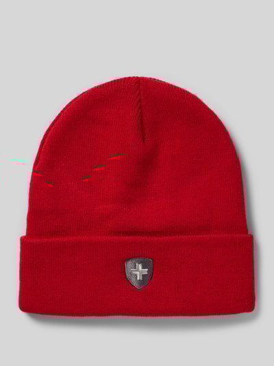 Peek & Cloppenburg WellensteynStrickmütze mit Logo-Stitching in bordeaux