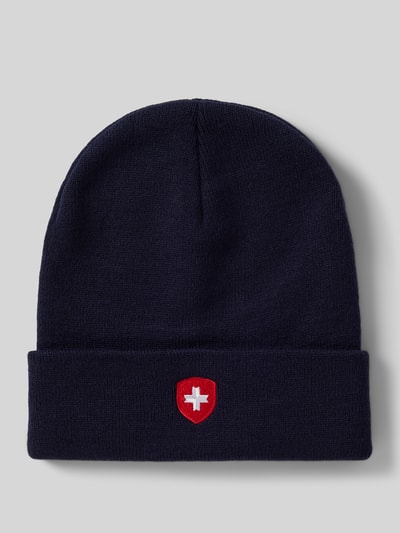 Peek & Cloppenburg WellensteynStrickmütze mit Logo-Stitching in dunkelblau