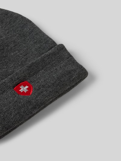 Peek & Cloppenburg WellensteynStrickmütze Mit Logo-Stitching In Mittelgrau Melange
