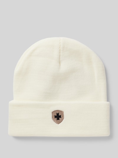 Peek & Cloppenburg WellensteynStrickmütze mit Logo-Stitching in weiss
