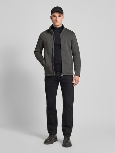 Peek & Cloppenburg WellensteynSweatjacke mit Logo-Stitching Modell 'TAMPER' in anthrazit