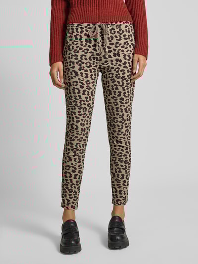 Peek & Cloppenburg ZABAIONESkinny Fit Stoffhose Mit Tunnelzug In Taupe