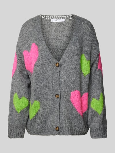 Peek & Cloppenburg ZABAIONEStrickjacke Mit V-Ausschnitt In Dunkelgrau