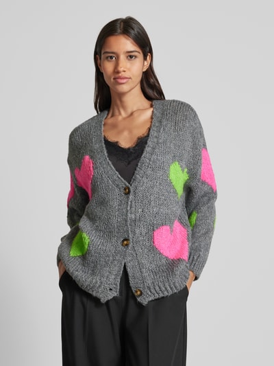 Peek & Cloppenburg ZABAIONEStrickjacke Mit V-Ausschnitt In Dunkelgrau