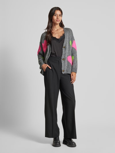 Peek & Cloppenburg ZABAIONEStrickjacke Mit V-Ausschnitt In Dunkelgrau