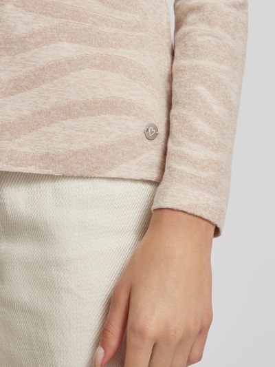 Peek & Cloppenburg ZABAIONEStrickpullover Mit Geripptem Rundhalsausschnitt In Sand