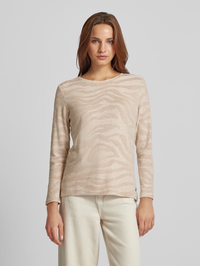 Peek & Cloppenburg ZABAIONEStrickpullover Mit Geripptem Rundhalsausschnitt In Sand