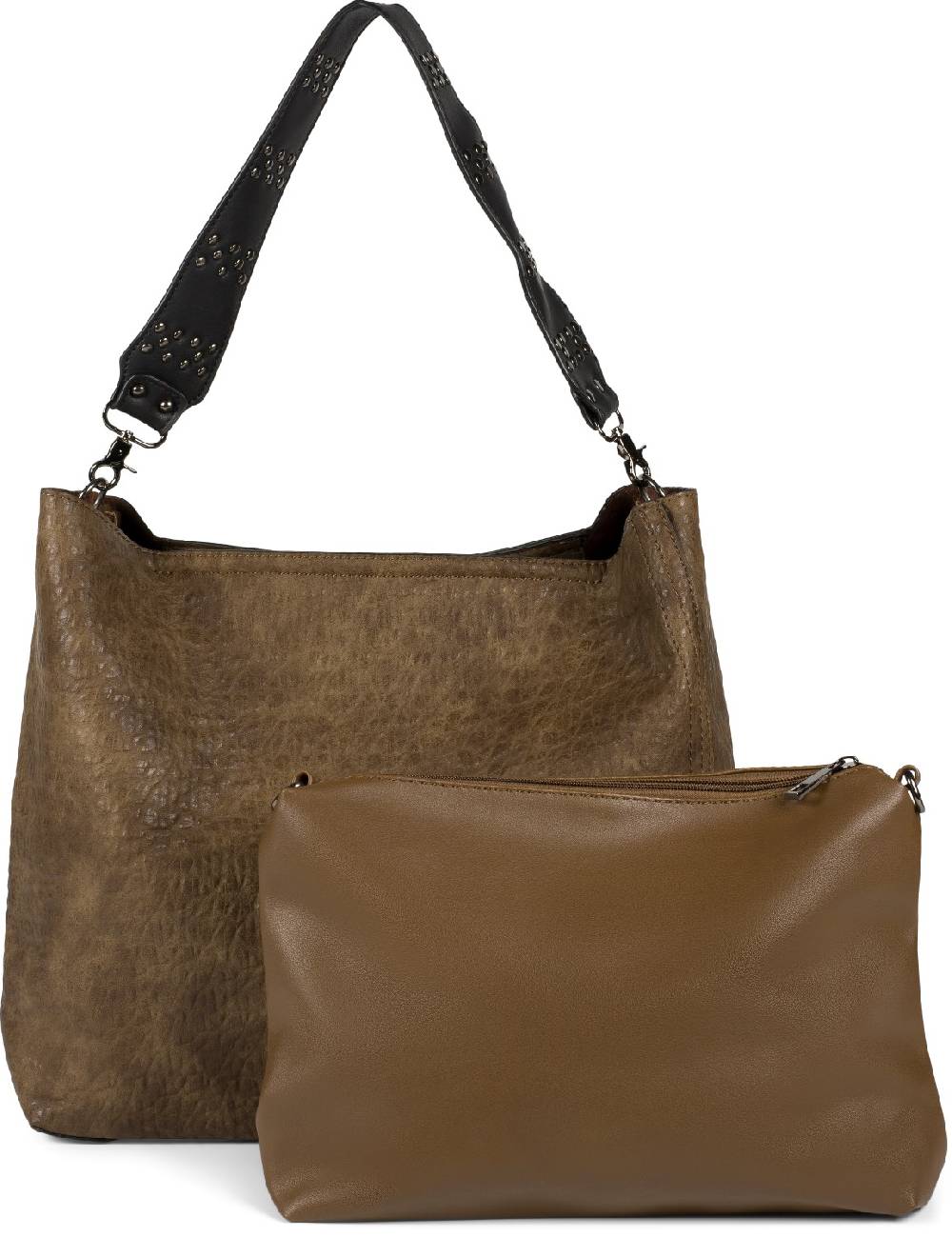 Stylebreaker 2 In 1 Schultertasche Mit Nietengurt Und Innentasche