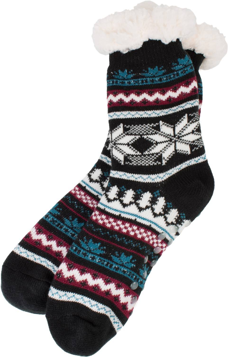 Stylebreaker ABS Kuschelsocken Mit Norweger Muster Mix