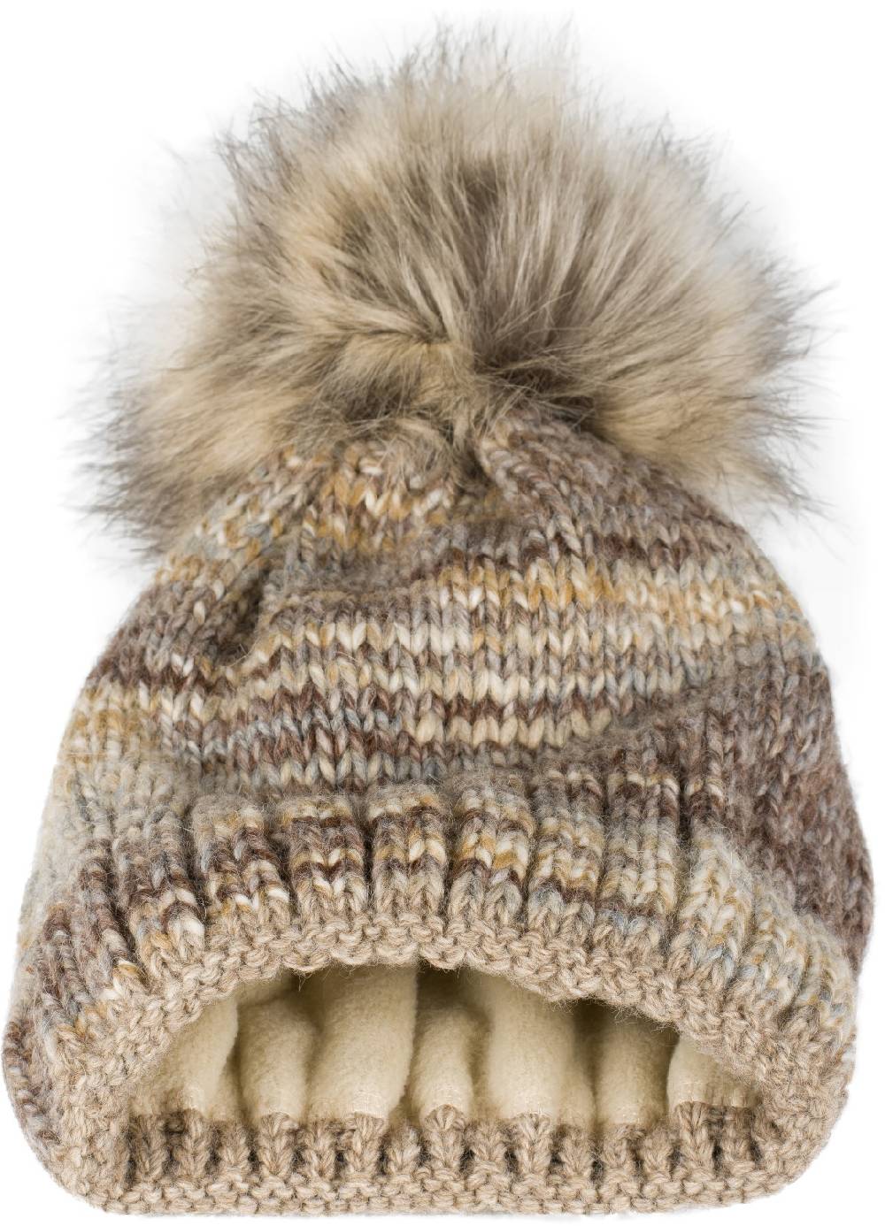 Stylebreaker Alpaka Strick Bommelmütze Bunt Gemustert