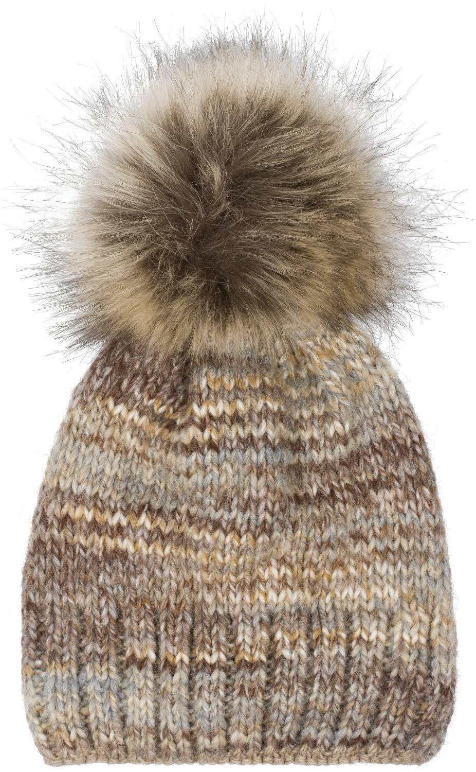 Stylebreaker Alpaka Strick Bommelmütze bunt gemustert