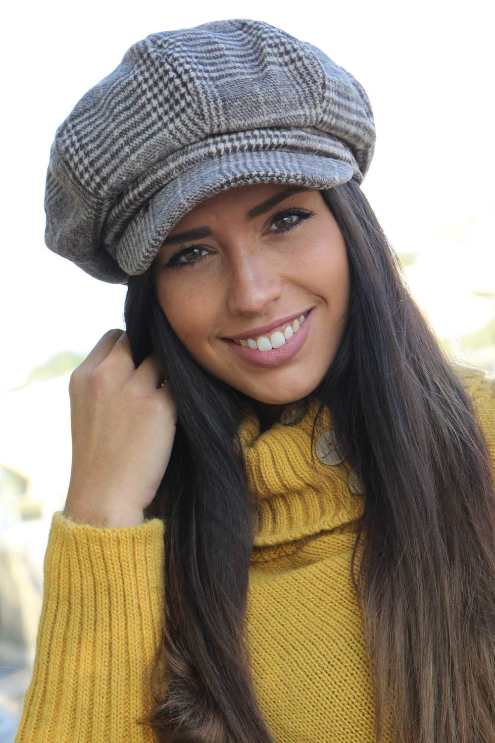 Stylebreaker Bakerboy Mütze Mit Glencheck Karo Muster