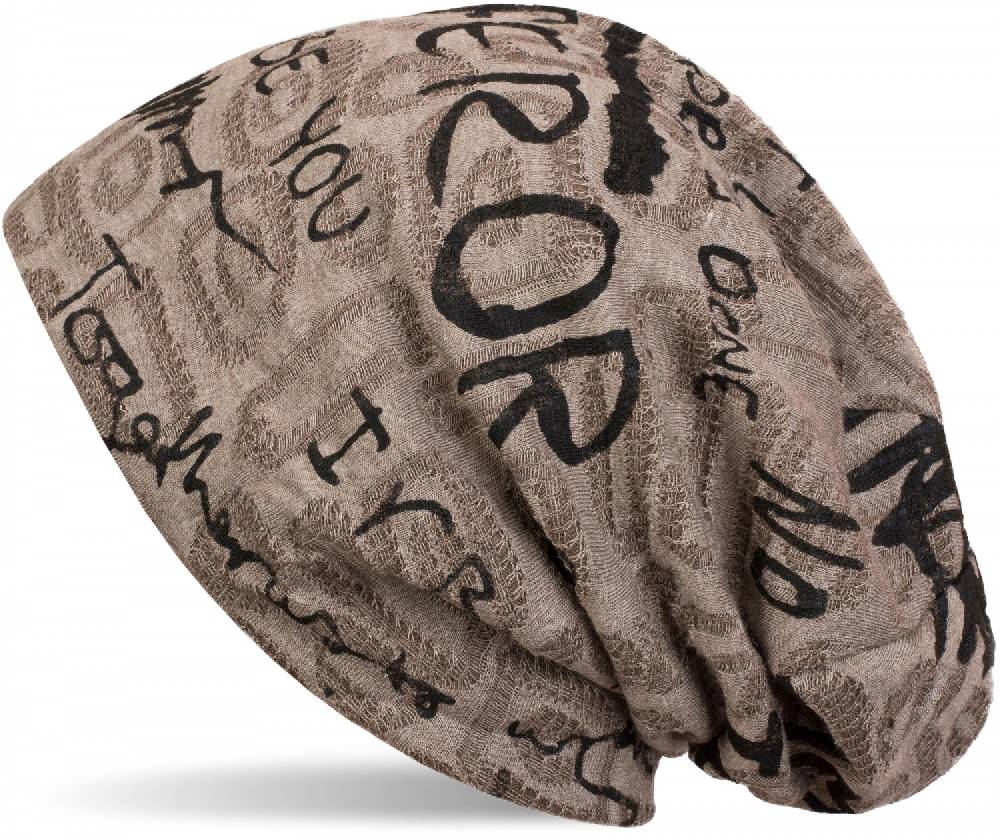 Stylebreaker Beanie mit Schrift im Destroyed Vintage Design