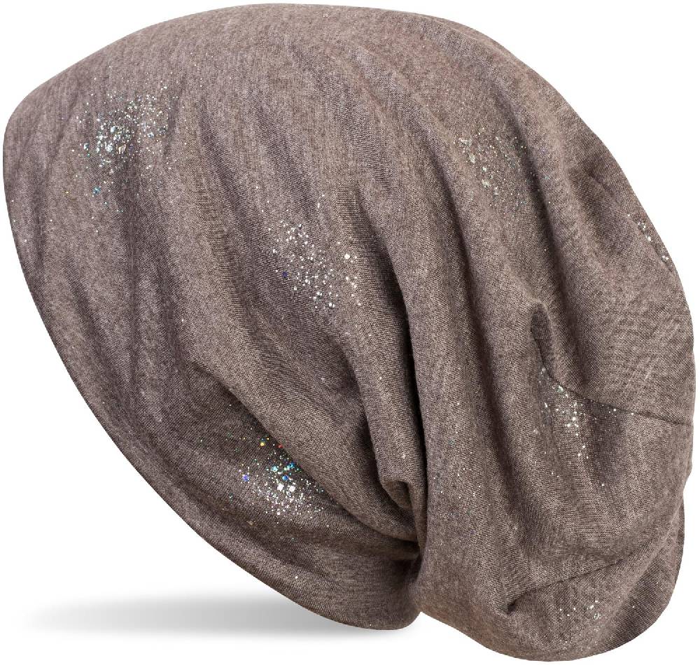 Stylebreaker Beanie Mütze mit Glitzer und Pailletten