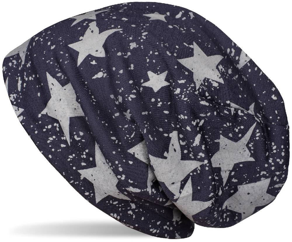 Stylebreaker Beanie Mütze mit Sterne Splat Style Print