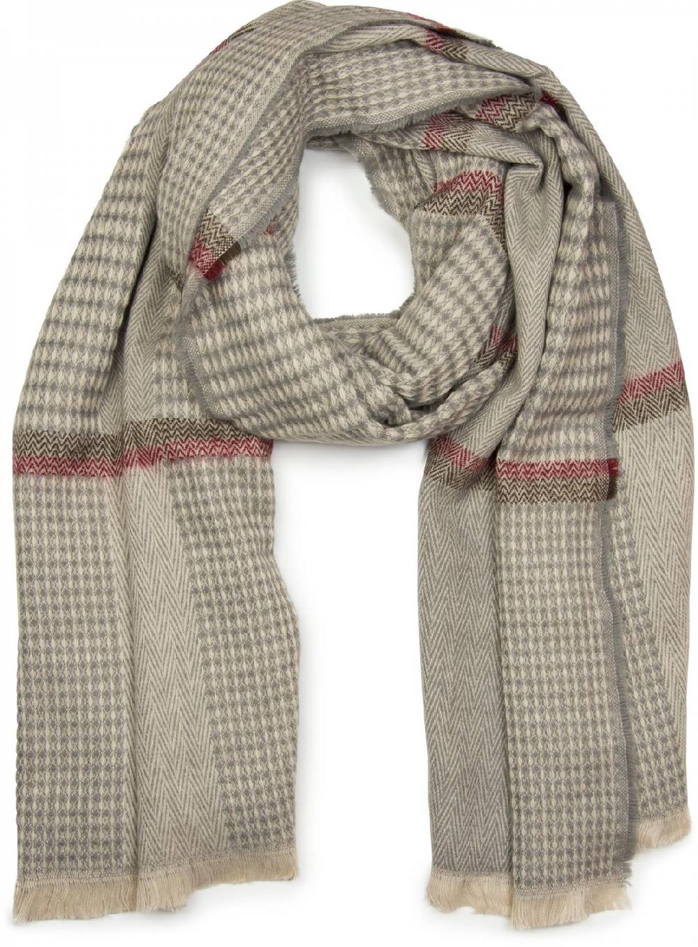 Stylebreaker Breiter Schal mit Fischgrät Karo Muster