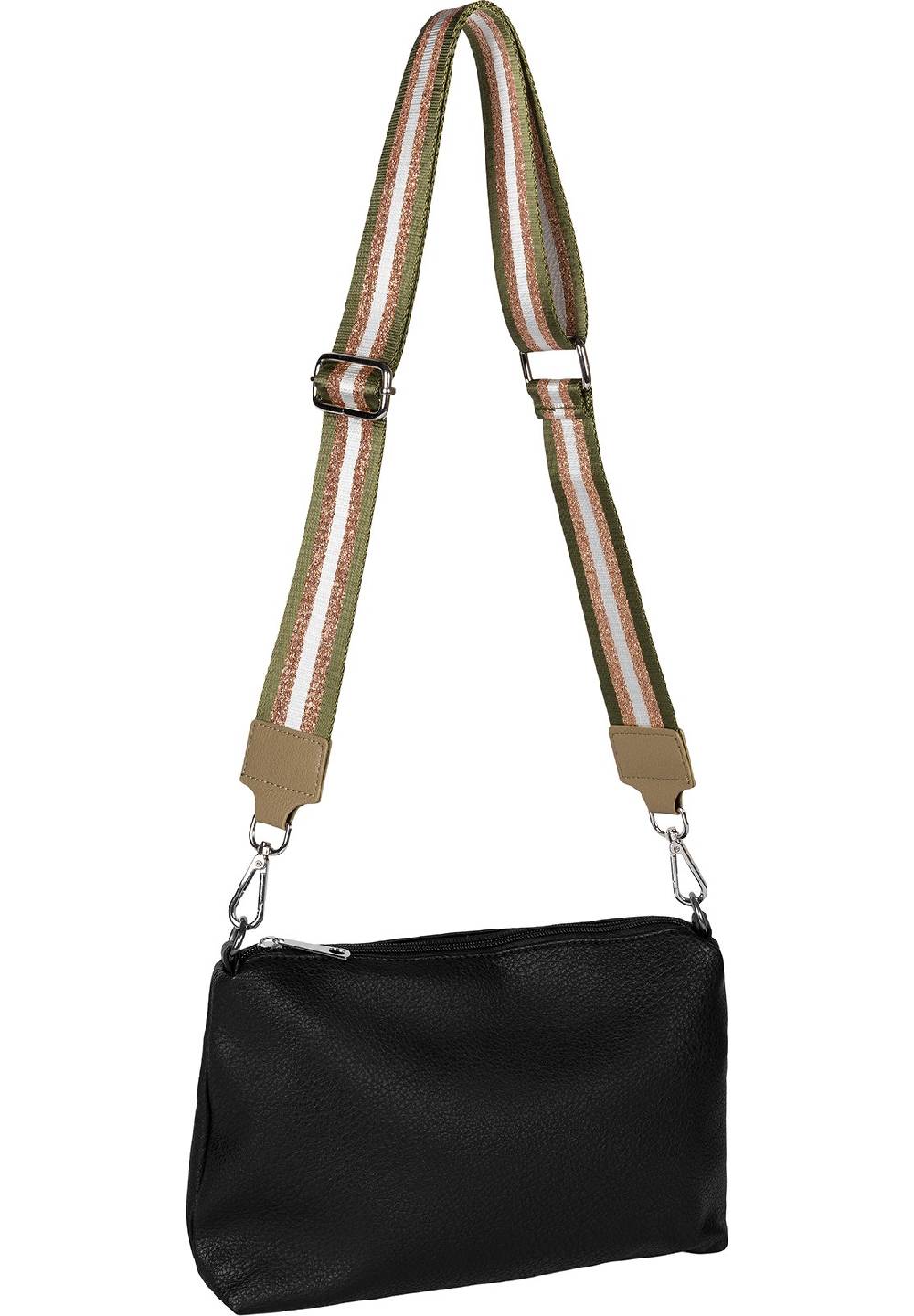 Stylebreaker Breiter Wechsel Taschengurt Metallic Streifen Muster