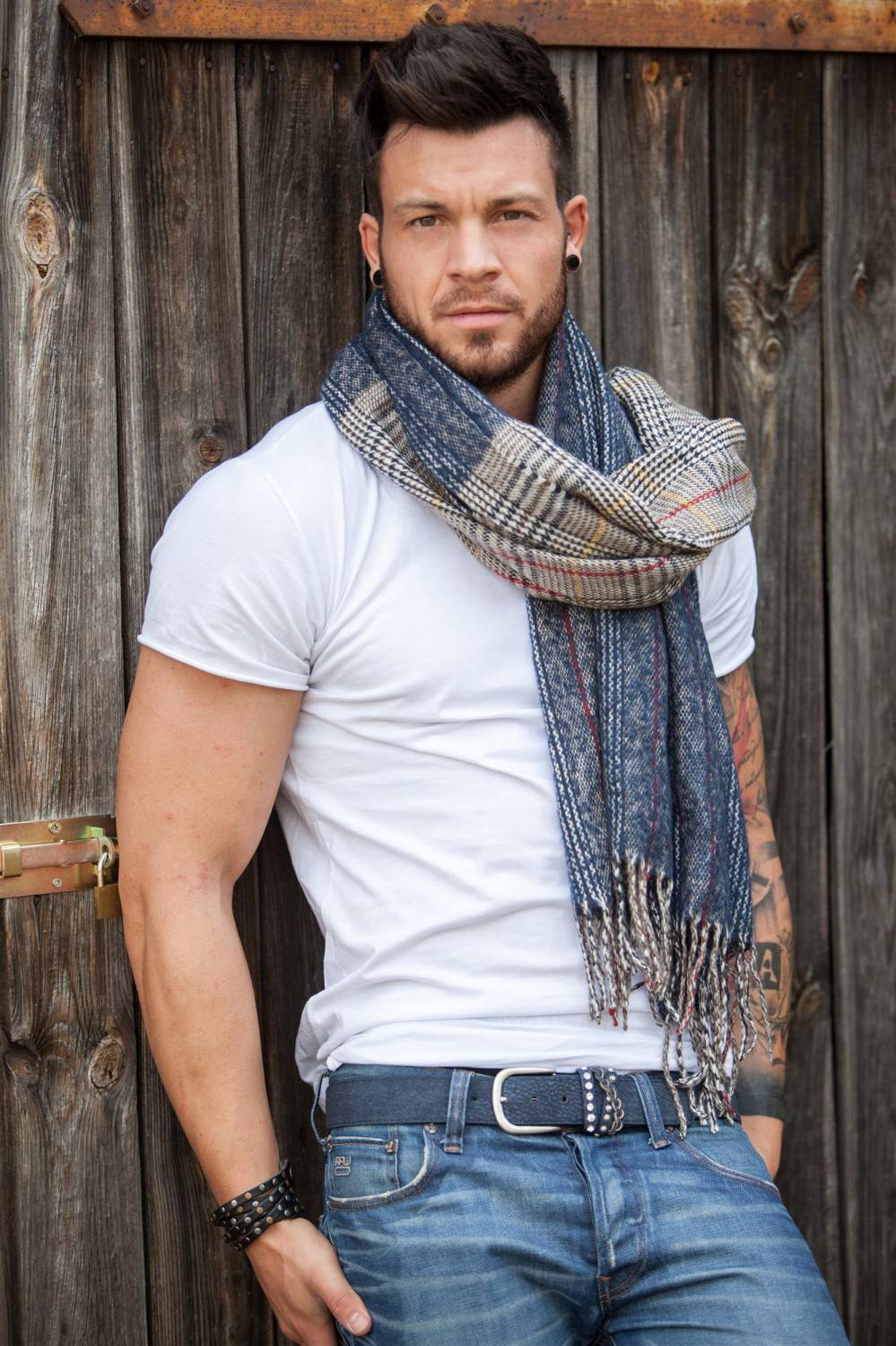 Stylebreaker Breiter XXL Schal Mit Tartan Plaid Karo Muster