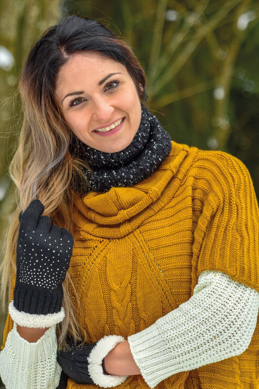 Stylebreaker Breites Strick Stirnband Zopfmuster Fleece