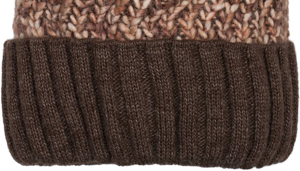 Stylebreaker Bunte Strick Bommelmütze Mit Thermo-Fleece