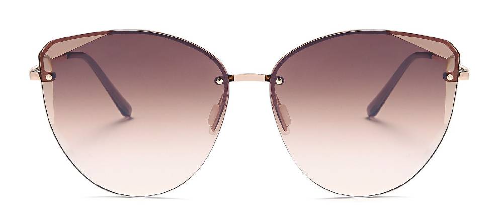 Stylebreaker Cateye Sonnenbrille Diamant Schliff Rahmenlos