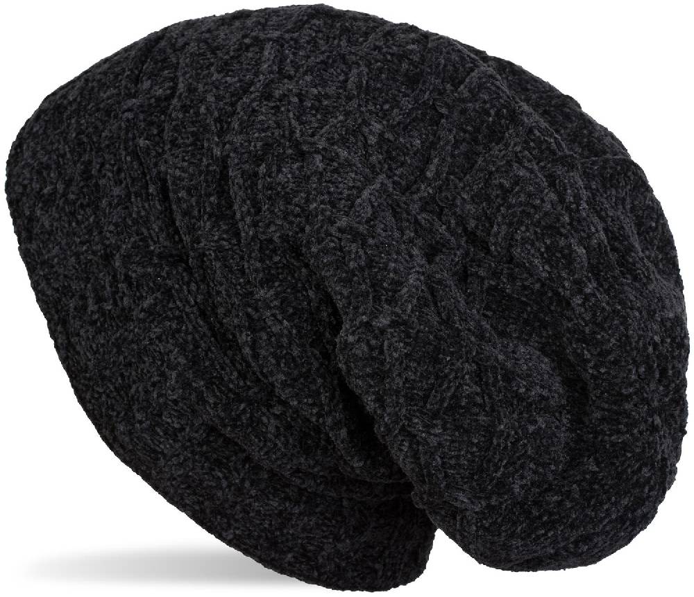 Stylebreaker Chenille Beanie Mütze mit Waben Muster