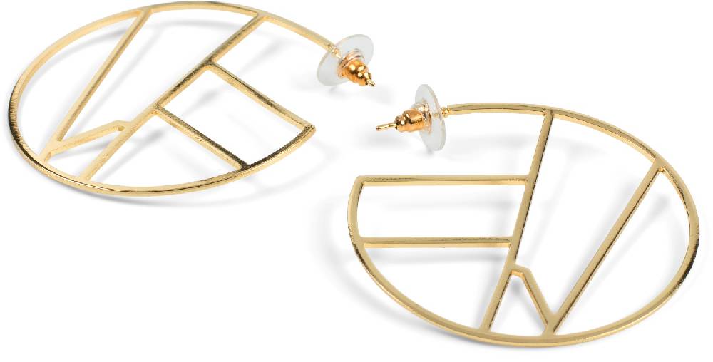 Stylebreaker Creolen Ohrringe Geometrische Einteilung