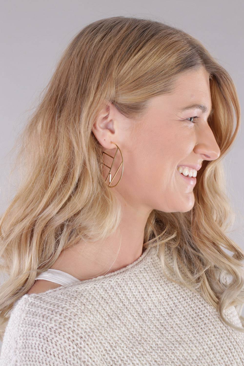 Stylebreaker Creolen Ohrringe Geometrische Einteilung