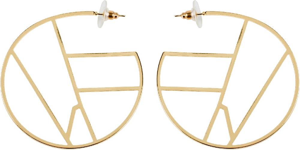 Stylebreaker Creolen Ohrringe Geometrische Einteilung