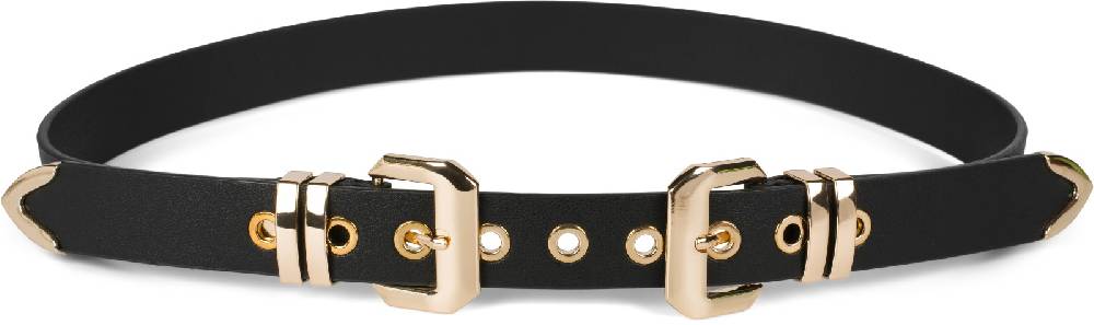 Stylebreaker Doppel Schnallen Gürtel Mit Goldenen Metall Details