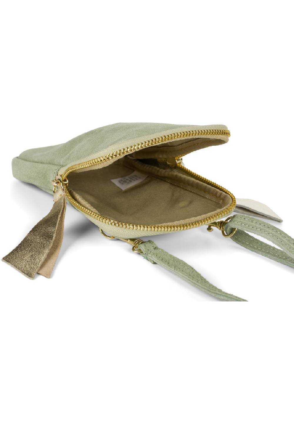 Stylebreaker Echtleder Handy Umhängetasche Veloursleder