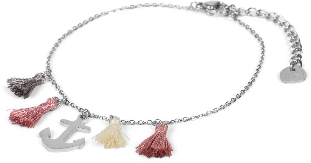 Stylebreaker Edelstahl Armkette Mit Anker Charm Und Quasten