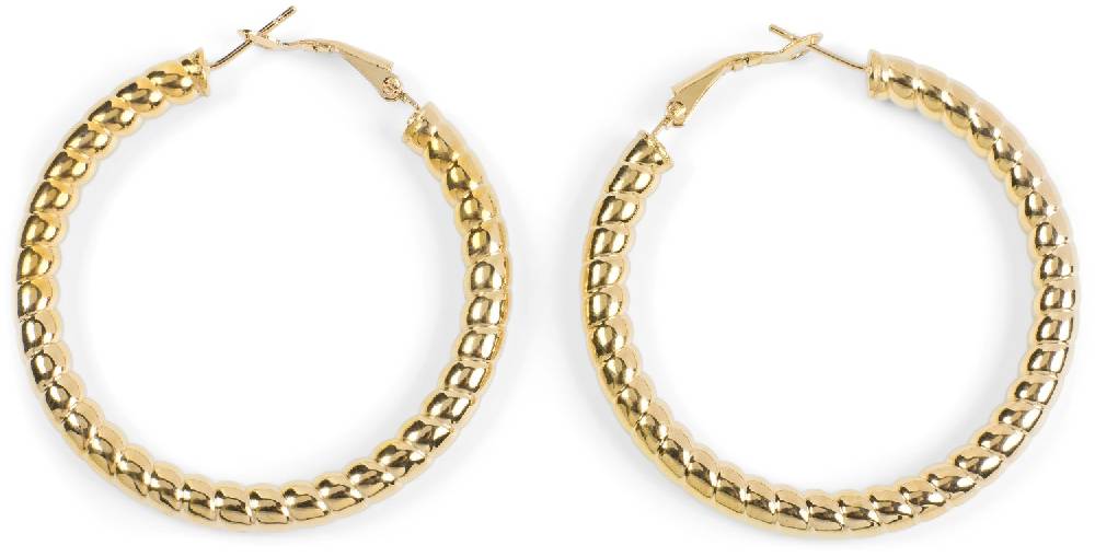 Stylebreaker Edelstahl Creolen Ohrringe in Seil Optik