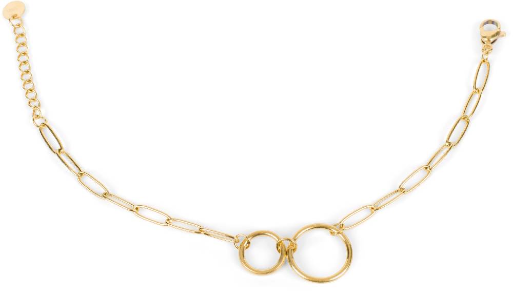 Stylebreaker Edelstahl Glieder Armkette Mit Ring Anhängern