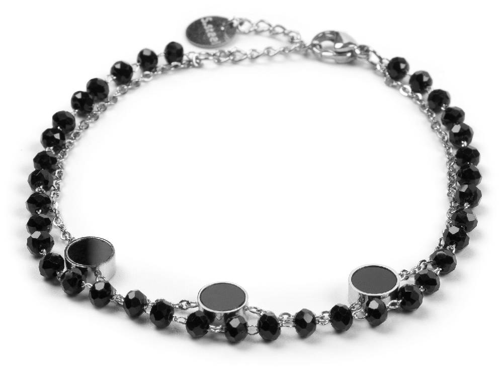 Stylebreaker Edelstahl Layer Armkette Mit Kunststoff Perlen